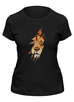 Заказать женскую футболку в Москве. Футболка классическая Лев ( Lion) от svetlanas - готовые дизайны и нанесение принтов.