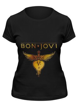 Заказать женскую футболку в Москве. Футболка классическая Bon Jovi от Денис - готовые дизайны и нанесение принтов.