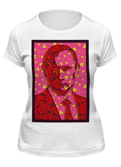 Заказать женскую футболку в Москве. Футболка классическая ValenPutin от Pinky-Winky - готовые дизайны и нанесение принтов.