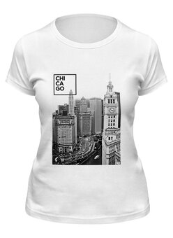 Заказать женскую футболку в Москве. Футболка классическая Чикаго. от acidhouses - готовые дизайны и нанесение принтов.