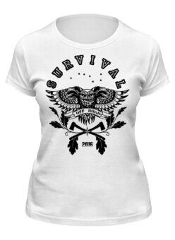 Заказать женскую футболку в Москве. Футболка классическая OWL. SURVIVAL от Алексс Неро - готовые дизайны и нанесение принтов.