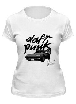 Заказать женскую футболку в Москве. Футболка классическая Daft Punk  от cherdantcev - готовые дизайны и нанесение принтов.