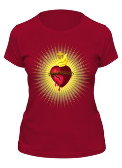 Заказать женскую футболку в Москве. Футболка классическая Сердце Иисуса от Print design  - готовые дизайны и нанесение принтов.