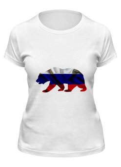 Заказать женскую футболку в Москве. Футболка классическая Русский Медведь от FireFoxa - готовые дизайны и нанесение принтов.