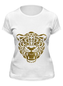 Заказать женскую футболку в Москве. Футболка классическая Леопард от valezar - готовые дизайны и нанесение принтов.