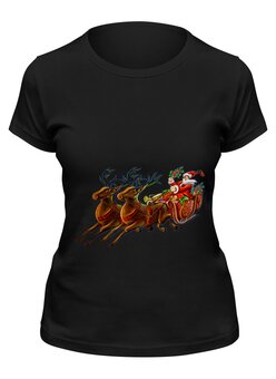 Заказать женскую футболку в Москве. Футболка классическая Санта Клаус от valezar - готовые дизайны и нанесение принтов.