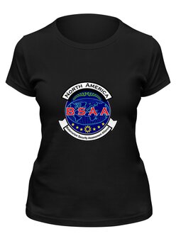 Заказать женскую футболку в Москве. Футболка классическая Resident Evil. BSAA от game-fan - готовые дизайны и нанесение принтов.