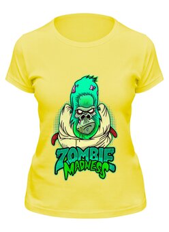 Заказать женскую футболку в Москве. Футболка классическая Zombie madness  от ПРИНТЫ ПЕЧАТЬ  - готовые дизайны и нанесение принтов.