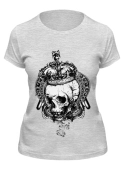 Заказать женскую футболку в Москве. Футболка классическая Королевский череп от BeliySlon - готовые дизайны и нанесение принтов.