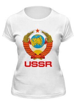 Заказать женскую футболку в Москве. Футболка классическая Герб советского союза от Djimas Leonki - готовые дизайны и нанесение принтов.