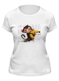 Заказать женскую футболку в Москве. Футболка классическая Год  обезьяны от Arrow92 - готовые дизайны и нанесение принтов.