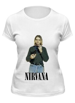 Заказать женскую футболку в Москве. Футболка классическая Nirvana Kurt Cobain  от rancid - готовые дизайны и нанесение принтов.