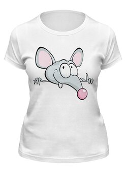 Заказать женскую футболку в Москве. Футболка классическая Мышка от Violet - готовые дизайны и нанесение принтов.