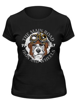 Заказать женскую футболку в Москве. Футболка классическая Собака от Ирина - готовые дизайны и нанесение принтов.