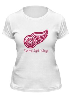 Заказать женскую футболку в Москве. Футболка классическая Detroit Red Wings от Сергей Дульнев - готовые дизайны и нанесение принтов.