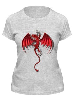 Заказать женскую футболку в Москве. Футболка классическая Красный Дракон от printik - готовые дизайны и нанесение принтов.