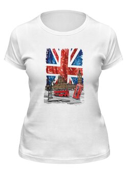 Заказать женскую футболку в Москве. Футболка классическая Англия от сергей дудников - готовые дизайны и нанесение принтов.