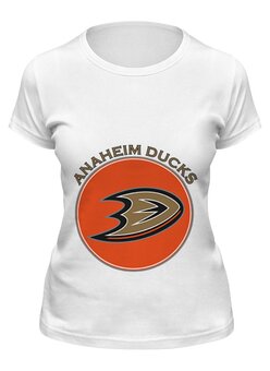 Заказать женскую футболку в Москве. Футболка классическая Anaheim Ducks от kspsshop - готовые дизайны и нанесение принтов.