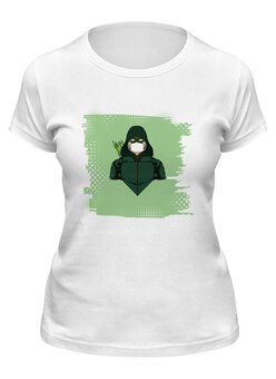Заказать женскую футболку в Москве. Футболка классическая Зеленая стрела (Коллекция: Герои носят маски) от GeekFox  - готовые дизайны и нанесение принтов.