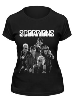 Заказать женскую футболку в Москве. Футболка классическая Scorpions Band от Leichenwagen - готовые дизайны и нанесение принтов.