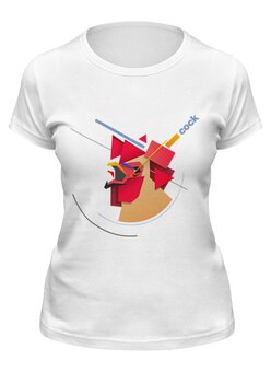 Заказать женскую футболку в Москве. Футболка классическая Suprematic Cock от zeroone - готовые дизайны и нанесение принтов.