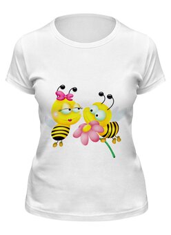 Заказать женскую футболку в Москве. Футболка классическая Пчелки от nastays - готовые дизайны и нанесение принтов.