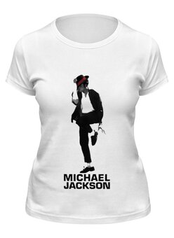 Заказать женскую футболку в Москве. Футболка классическая Michael Jackson  от carolina - готовые дизайны и нанесение принтов.
