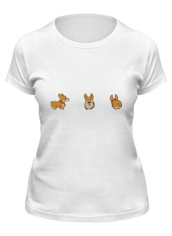 Заказать женскую футболку в Москве. Футболка классическая Корги Собака от MariYang  - готовые дизайны и нанесение принтов.