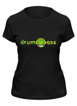 Заказать женскую футболку в Москве. Футболка классическая Drumdubass black от cubik art  - готовые дизайны и нанесение принтов.