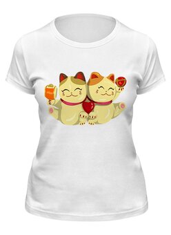 Заказать женскую футболку в Москве. Футболка классическая Милые котята от Yaroslava - готовые дизайны и нанесение принтов.