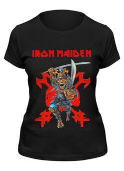 Заказать женскую футболку в Москве. Футболка классическая Iron Maiden Band от Leichenwagen - готовые дизайны и нанесение принтов.