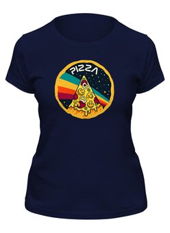 Заказать женскую футболку в Москве. Футболка классическая Пицца NASA от balden - готовые дизайны и нанесение принтов.