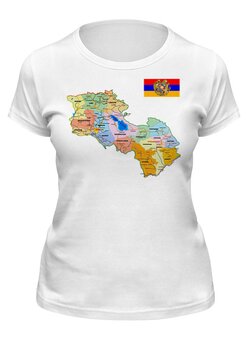 Заказать женскую футболку в Москве. Футболка классическая Карта Армении от ar_lev - готовые дизайны и нанесение принтов.