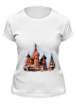 Заказать женскую футболку в Москве. Футболка классическая Moscow от Fil6 - готовые дизайны и нанесение принтов.