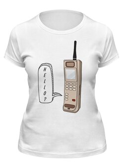 Заказать женскую футболку в Москве. Футболка классическая Ретро телефон от HeyleyFox  - готовые дизайны и нанесение принтов.