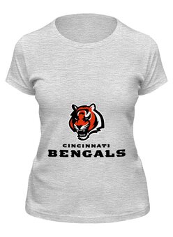 Заказать женскую футболку в Москве. Футболка классическая Cincinnati Bengals от dobryidesign - готовые дизайны и нанесение принтов.