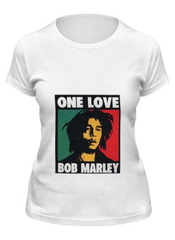 Заказать женскую футболку в Москве. Футболка классическая Bob Marley  от gareula - готовые дизайны и нанесение принтов.