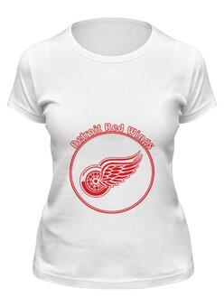 Заказать женскую футболку в Москве. Футболка классическая Detroit Red Wings от kspsshop - готовые дизайны и нанесение принтов.