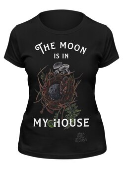 Заказать женскую футболку в Москве. Футболка классическая The moon is in my house от lyakmynd - готовые дизайны и нанесение принтов.