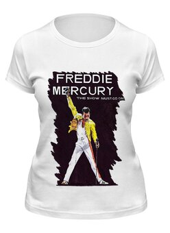 Заказать женскую футболку в Москве. Футболка классическая Freddie Mercury - Queen от Leichenwagen - готовые дизайны и нанесение принтов.