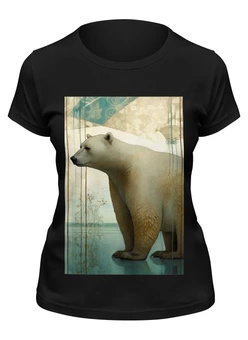 Заказать женскую футболку в Москве. Футболка классическая Белый медведь от amatier arts - готовые дизайны и нанесение принтов.