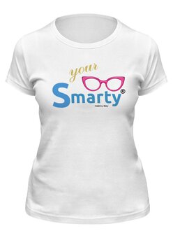 Заказать женскую футболку в Москве. Футболка классическая Smarty girl от Мэри Хоффман - готовые дизайны и нанесение принтов.