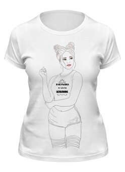 Заказать женскую футболку в Москве. Футболка классическая Девушка от Марина  - готовые дизайны и нанесение принтов.