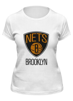 Заказать женскую футболку в Москве. Футболка классическая Brooklyn Nets от Сергей Дульнев - готовые дизайны и нанесение принтов.