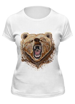 Заказать женскую футболку в Москве. Футболка классическая Медведь от vphone - готовые дизайны и нанесение принтов.