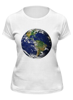 Заказать женскую футболку в Москве. Футболка классическая Планета Земля от AR Print - готовые дизайны и нанесение принтов.