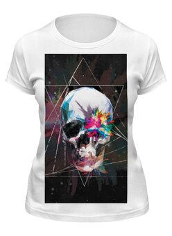 Заказать женскую футболку в Москве. Футболка классическая Skull - 18 от Vladec11 - готовые дизайны и нанесение принтов.