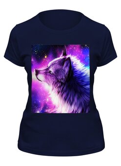 Заказать женскую футболку в Москве. Футболка классическая Неоновый волк от THE_NISE  - готовые дизайны и нанесение принтов.