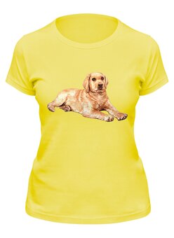 Заказать женскую футболку в Москве. Футболка классическая Dog Labrador от T-shirt print  - готовые дизайны и нанесение принтов.