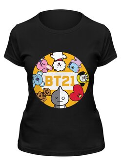 Заказать женскую футболку в Москве. Футболка классическая BT21 BTS от EK  - готовые дизайны и нанесение принтов.